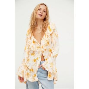 Free people by revolve Loretta printed tunic in tea combo sz xs